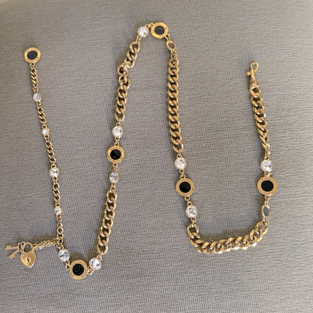 St John vintage Gold metal and black onyx disc belt, excellent condition